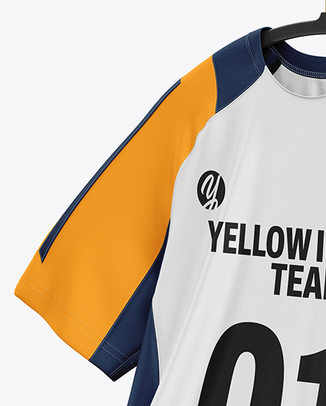 Training Jersey on Hanger Over Wooden Bench Mockup