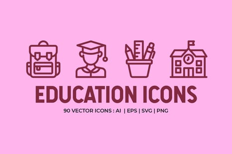 Education Line Icons - Icons