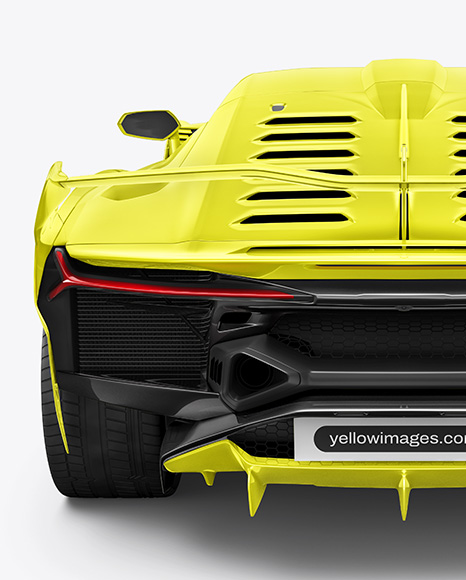 Sport Car Mockup - Back View