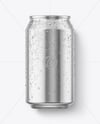 330ml Metallic Aluminium Can with Condensation Mockup