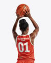 Black Woman Wearing Full Basketball Kit Mockup