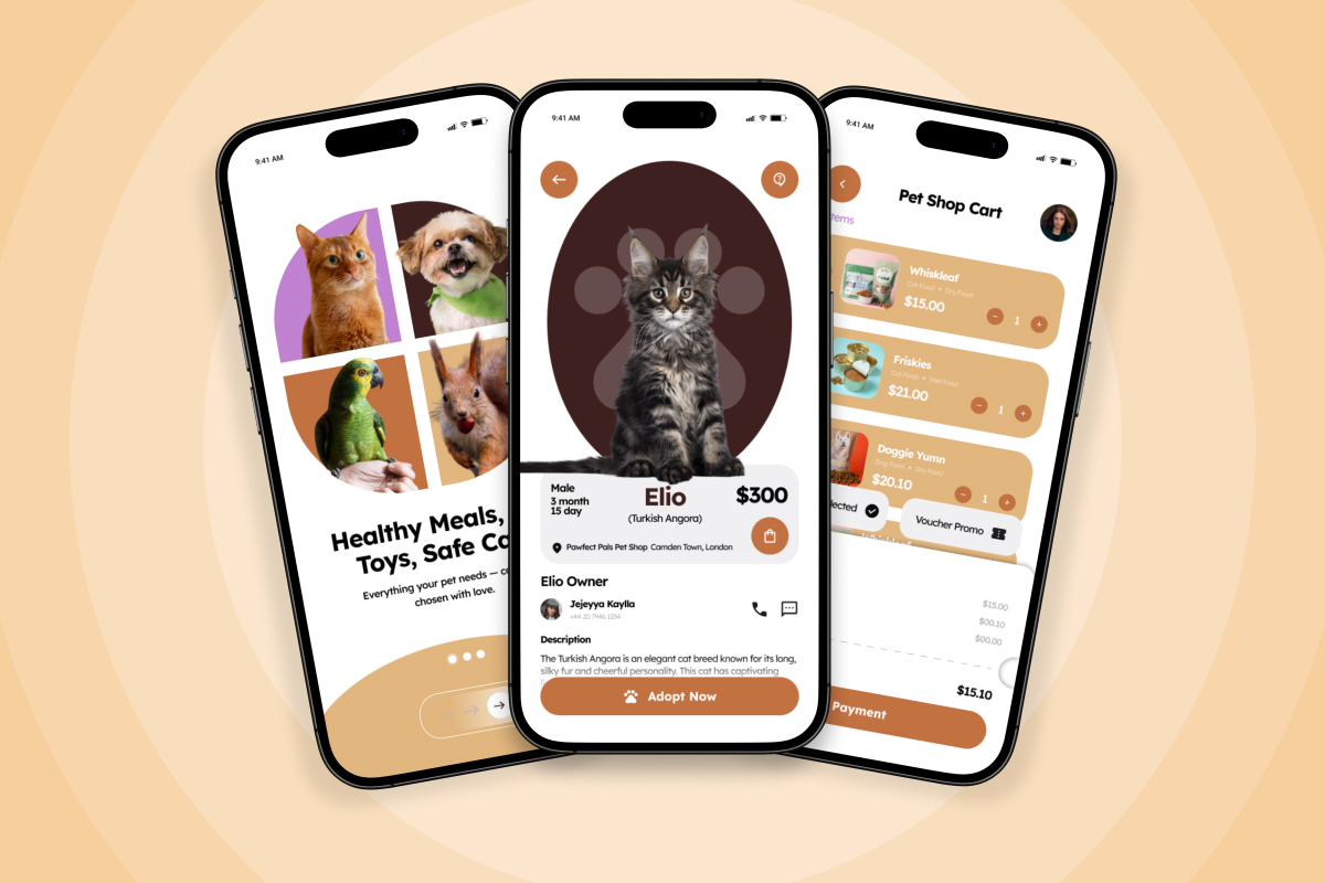 Fuzzy Twon – Pet Grooming App Design Template