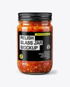Glass Jar with Sweet Relish Sauce Mockup