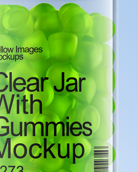 Plastic Jar with Gummies Mockup
