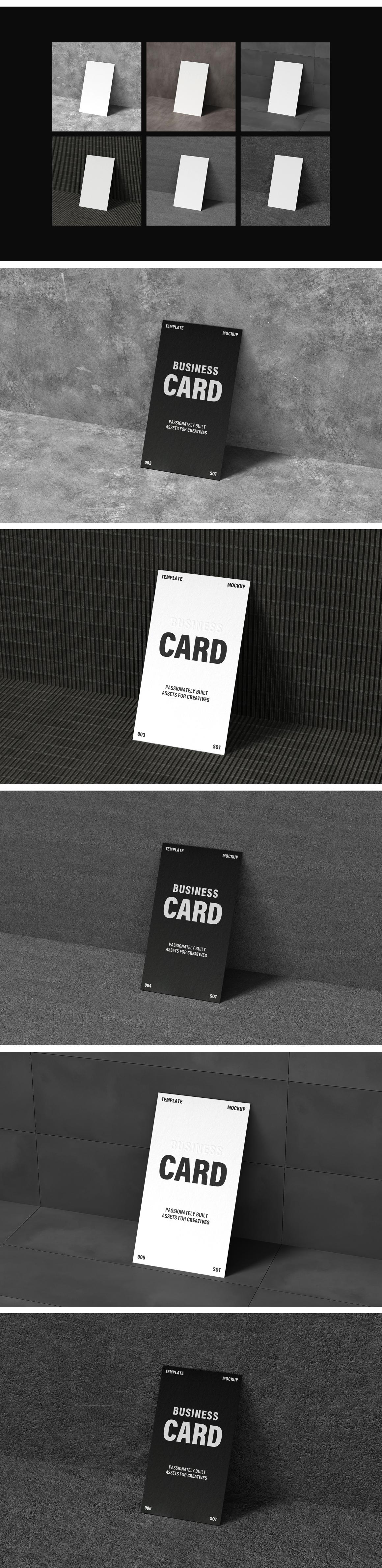 Concrete Angle Business Card 90x50mm Mockup