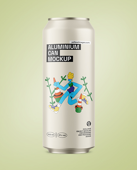 500ml Matte Aluminium Drink Can Mockup