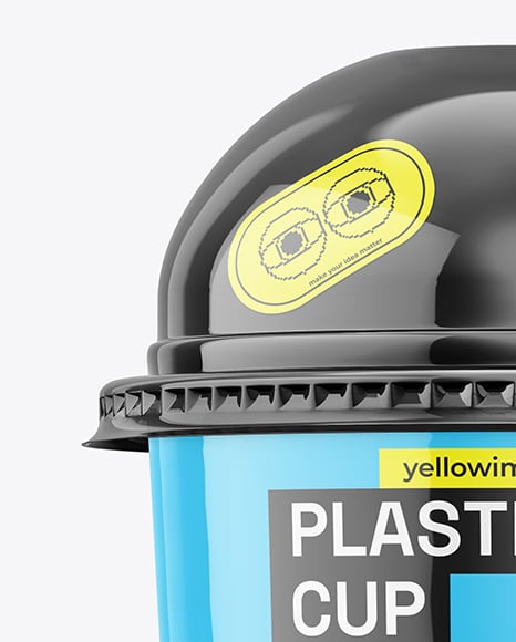 Glossy Plastic Cup Mockup