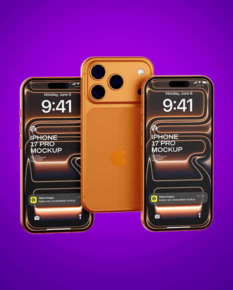 Three iPhone 17 Pro Mockup