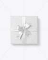 Kraft Gift Box With Bow Mockup