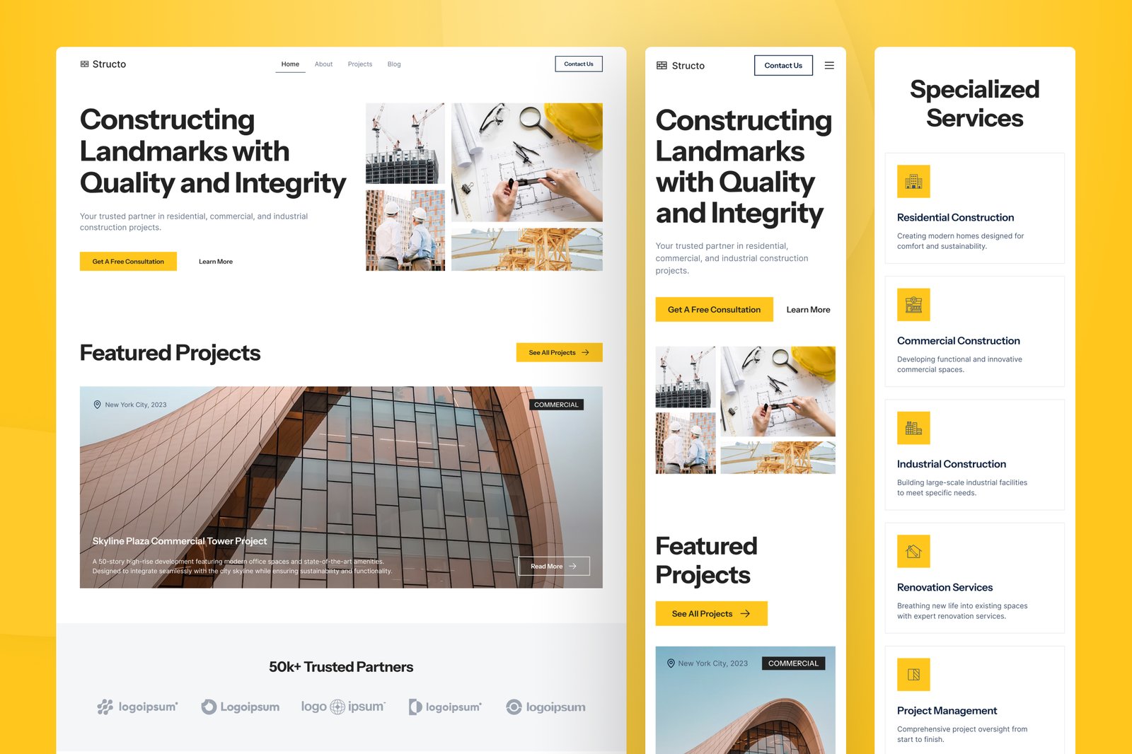 Structo - Construction Website Figma UI Template