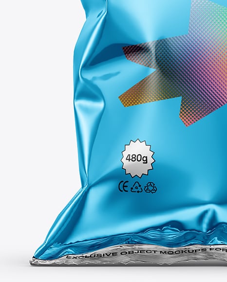 Metallic Snack Bag Mockup