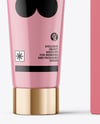 Glossy Cosmetic Tube with Box Mockup