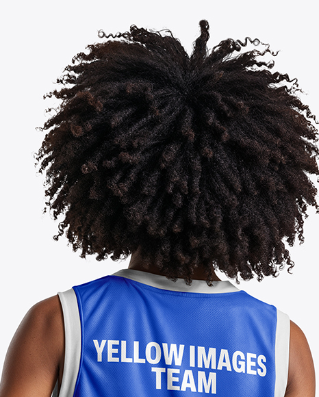 Afro-American Female Basketball Player Wearing Full Basketball Uniform Mockup