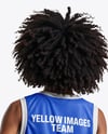 Afro-American Female Basketball Player Wearing Full Basketball Uniform Mockup