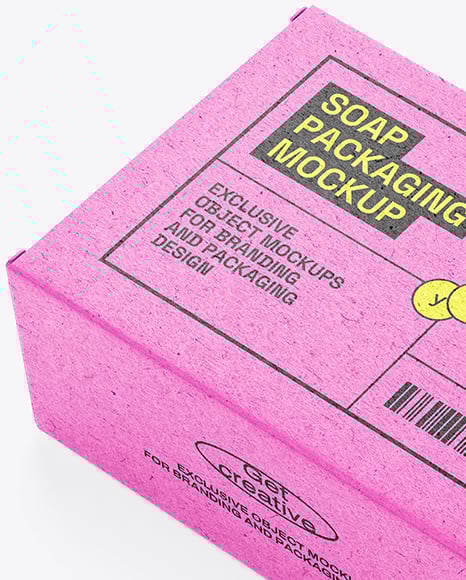 Kraft Paper Box with Soap Bar Mockup