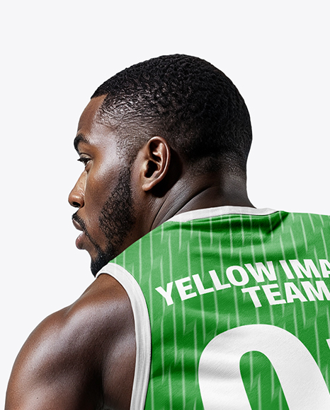 Black Man Wearing Full Basketball Kit Mockup