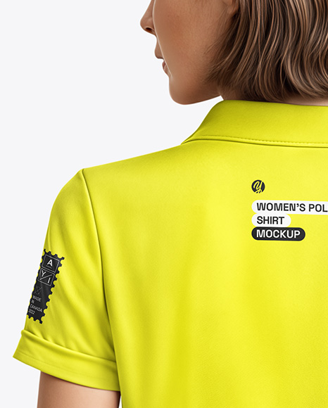 A Woman Wearing a Polo Shirt and Pants Mockup