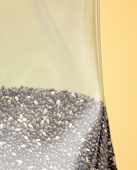 Transparent Package with Chia Seeds Mockup