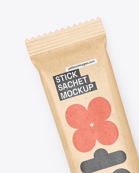 Two Kraft Stick Sachets Mockup