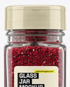 Square Glass Jar with Sumac Spice Mockup