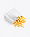Paper Bag with French Fries Mockup