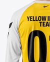 Soccer Player Wearing Raglan Long Sleeve Jersey and Shorts Mockup