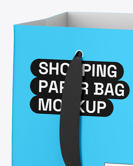 Paper Shopping Bag Mockup – Half Side View