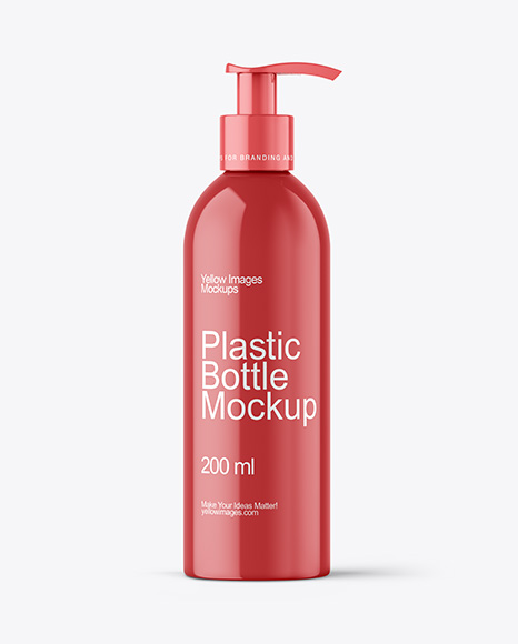 Glossy Cosmetic Bottle with Pump Mockup - Oil mockup