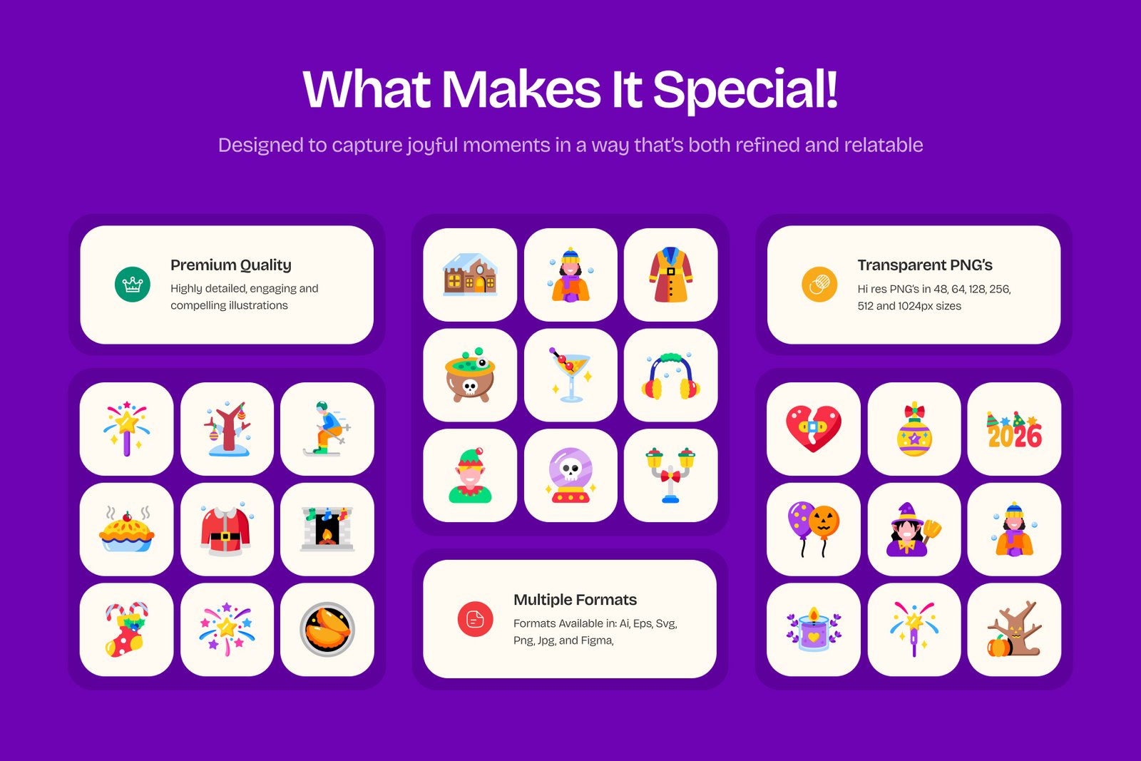 Joyful Holiday Icon Set