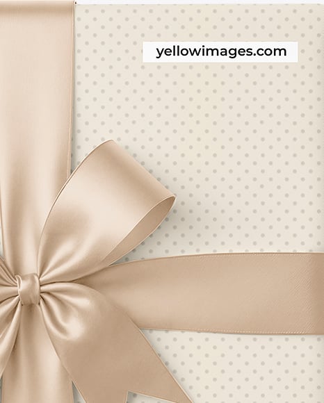 Gift Box With Bow Mockup