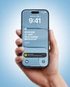 iPhone 17 Air Sky Blue in a Hand Mockup