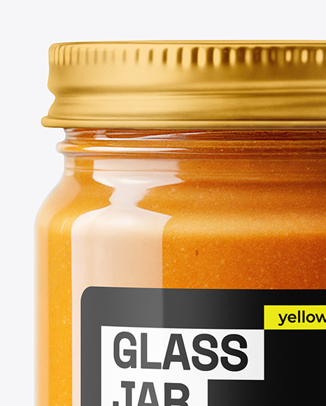 Clear Glass Jar with Lobster Bisque Mockup