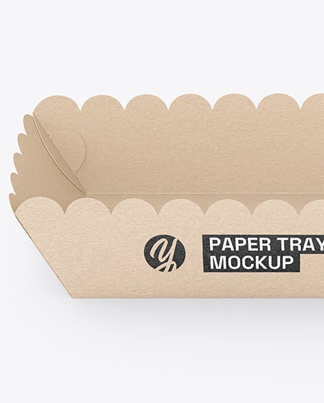 Kraft Paper Tray with Hot Dog Mockup