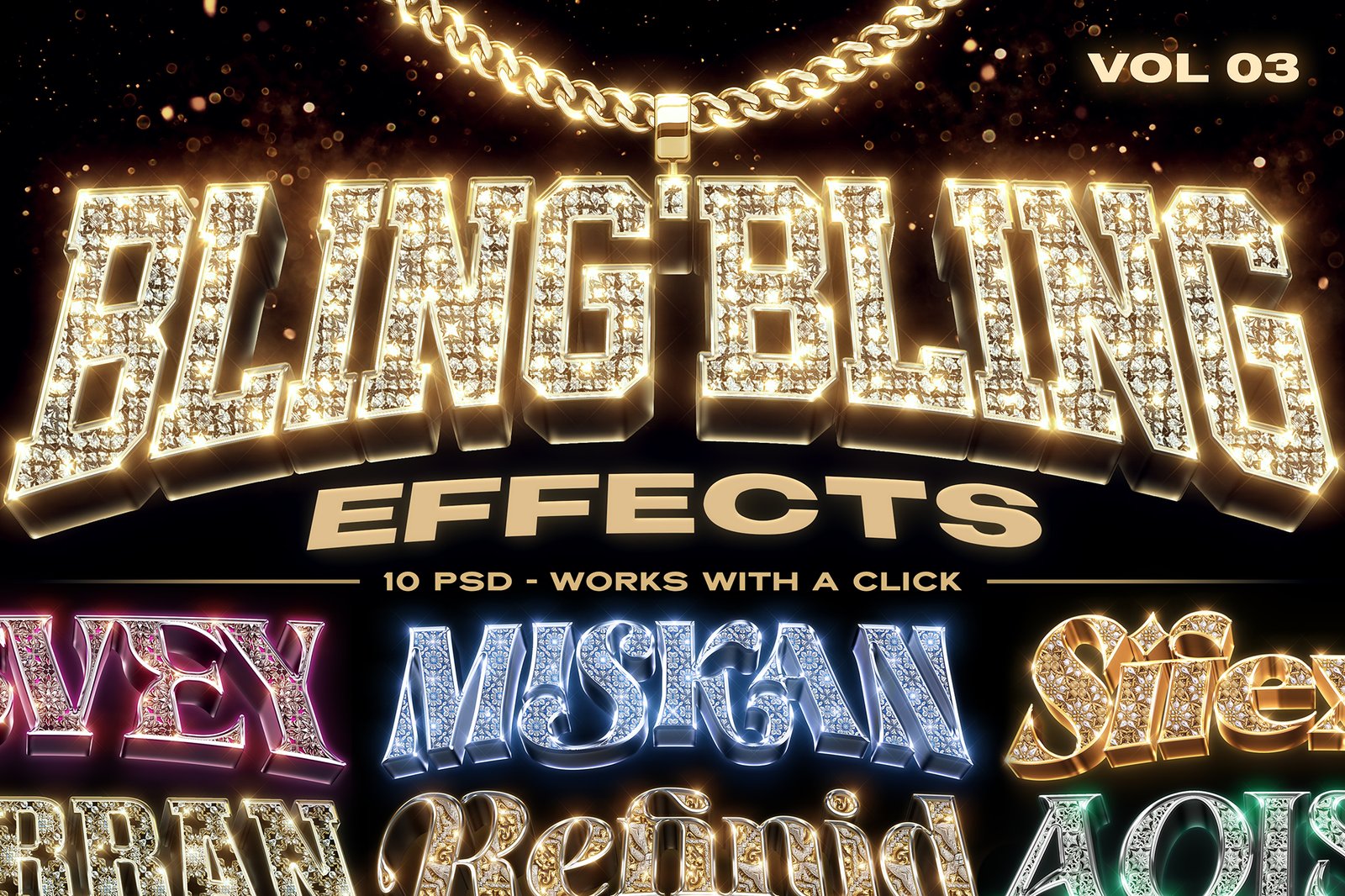 Bling Bling Gold Text Effects Vol. 03