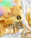 Clear Plastic Snack Bags with Corn Chips Mockup