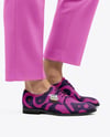 Suede Derby with Trousers on Women's Legs Mockup