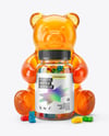 5 LB Gummies Bear with Plastic Bottle Mockup