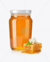 Glass Jar with Acacia Honey Mockup