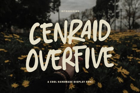 Cenraid Overfive Cool Handmade Display Font - Graphic Design Assets
