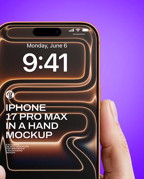 iPhone 17 Pro Max Cosmic Orange in a Hand Mockup