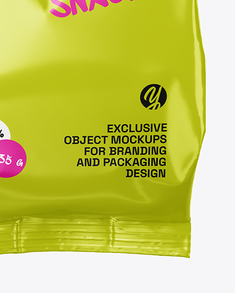 Glossy Food Bag Mockup