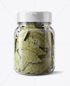 Plastic Jar with Bay Leaves Mockup