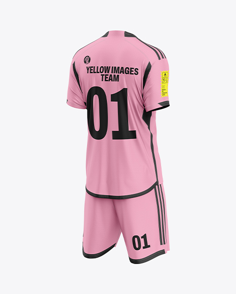 Soccer Kit Mockup - Back Half Side View
