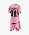 Soccer Kit Mockup - Back Half Side View