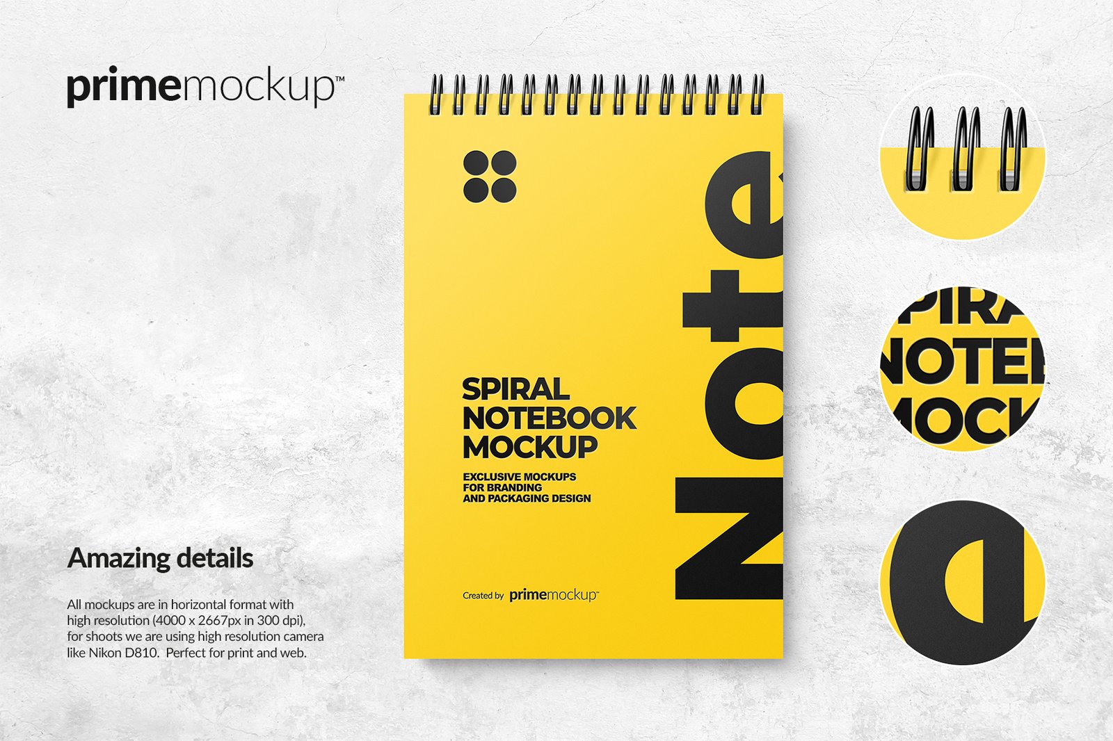 Spiral bound notebook mockup