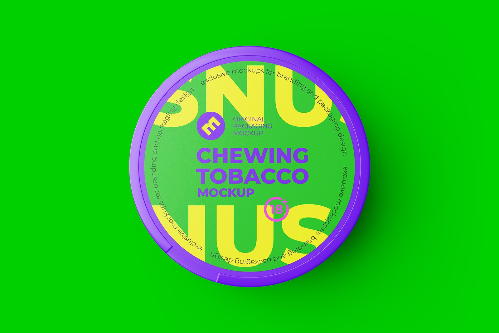 Snus Chewing Tobacco Can Mockup. Top view. With One Lock