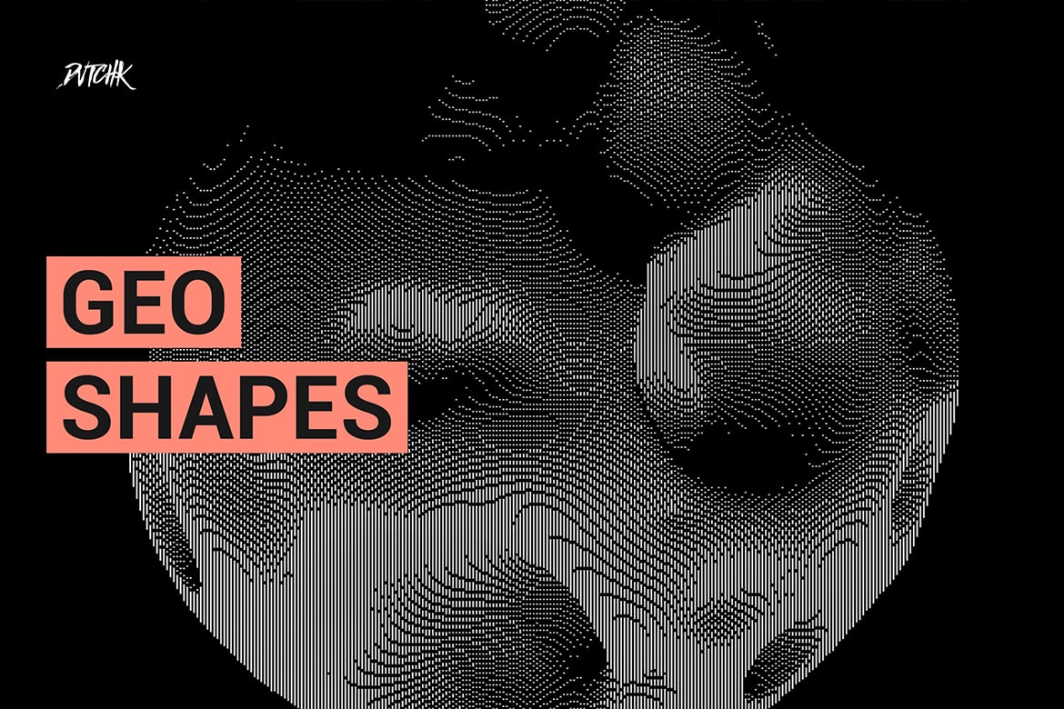 Black &amp; White Transparent Geometric Shapes | V02