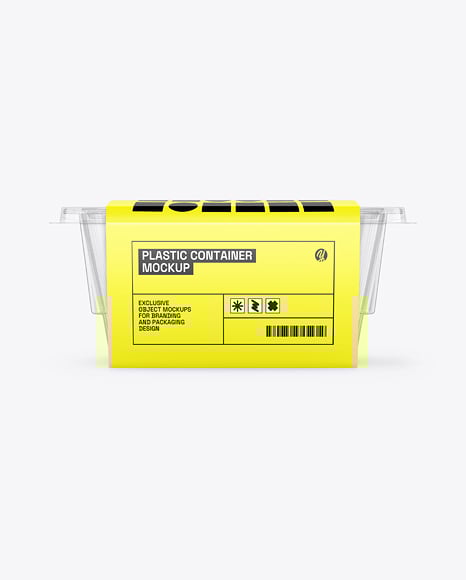 Clear Plastic Food Container in Paper Sleeve Mockup - Cookie packaging mockup
