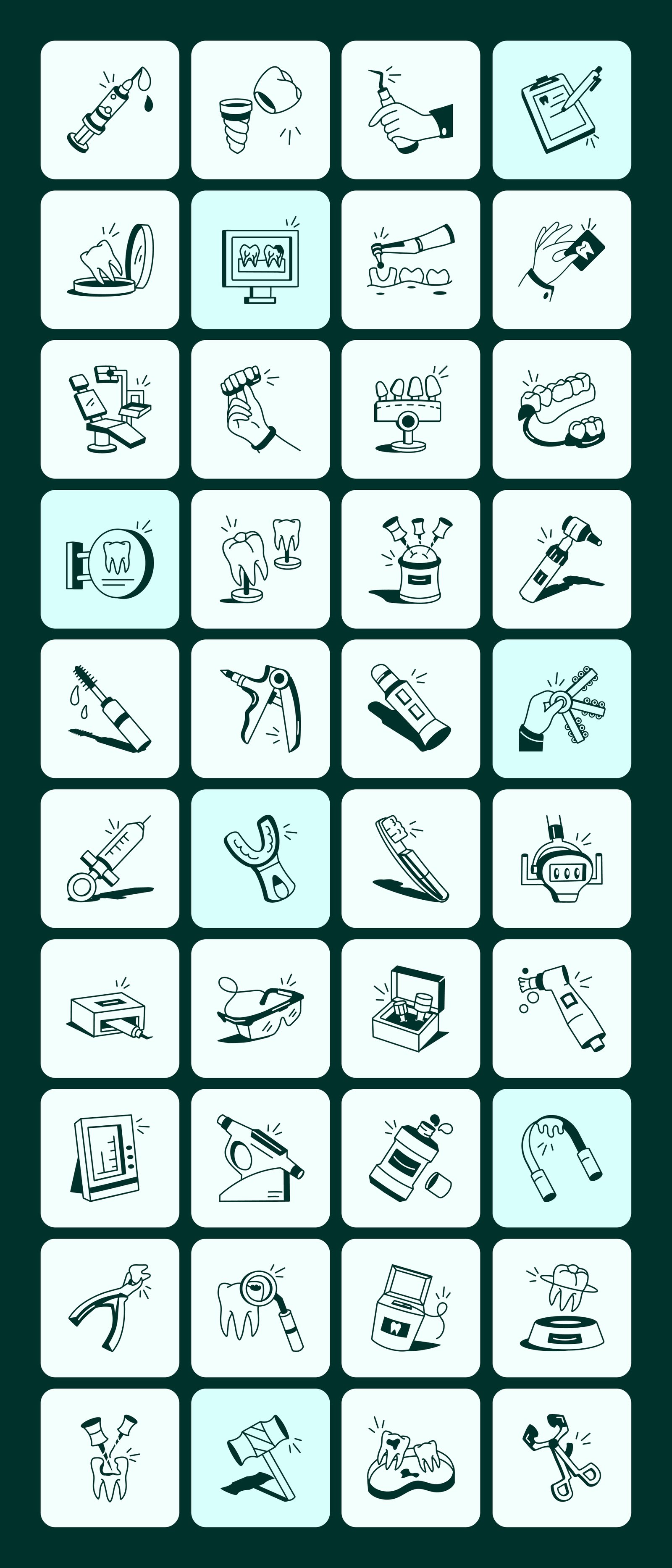 Dentist Doodle Icon Set