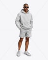 Black Man Wearing a Hoodie and Sunglasses Mockup